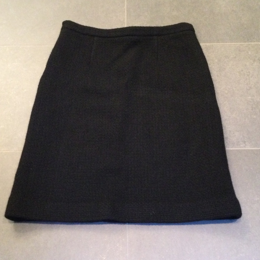 Black, wool, textured A-line skirt by Banana Republic, size 0